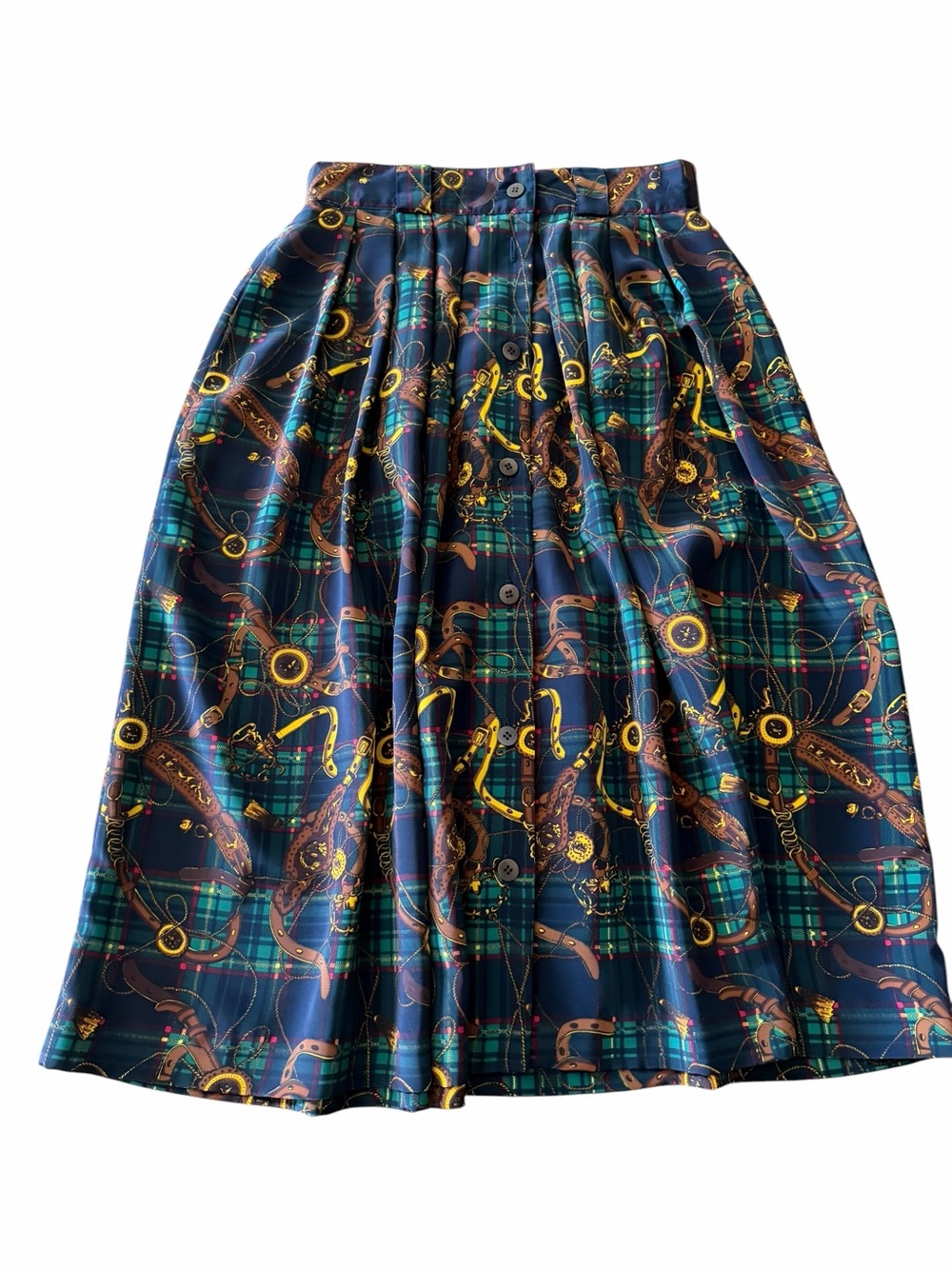 2 piece Vintage Mister Leonard Equestrian Print blouse and skirt set size 2